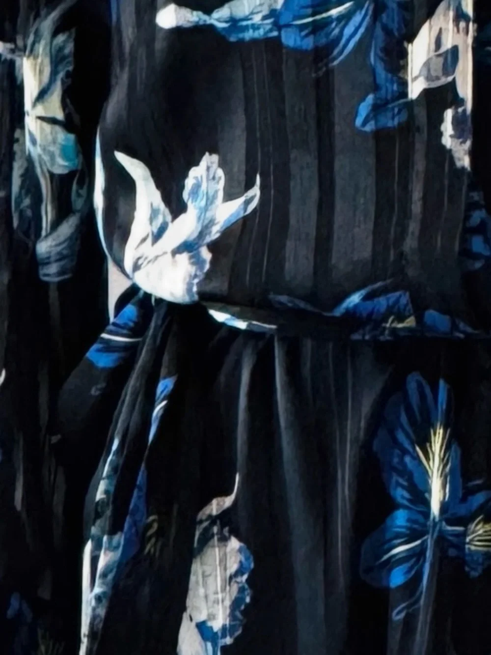 Banana Republic Black Maxi Dress with Blue & White Floral Print - Picture 6 of 6